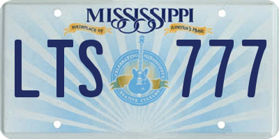MS license plate LTS777