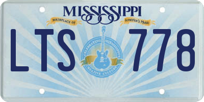 MS license plate LTS778
