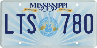 MS license plate LTS780