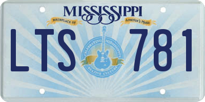 MS license plate LTS781
