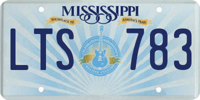 MS license plate LTS783