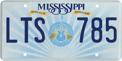 MS license plate LTS785