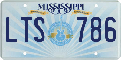 MS license plate LTS786