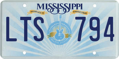 MS license plate LTS794