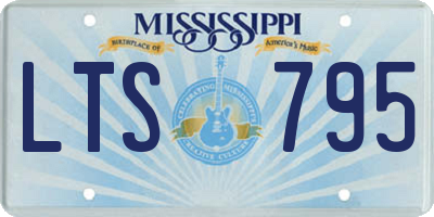 MS license plate LTS795