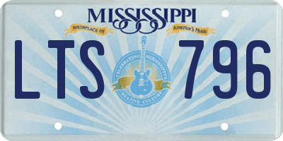MS license plate LTS796