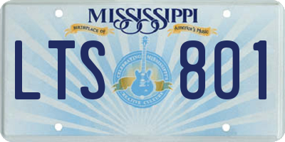 MS license plate LTS801