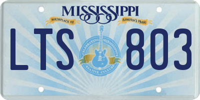 MS license plate LTS803