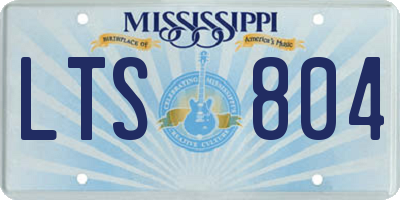 MS license plate LTS804