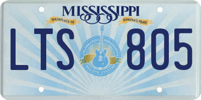 MS license plate LTS805