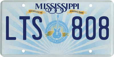 MS license plate LTS808