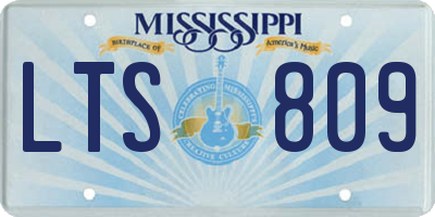 MS license plate LTS809
