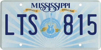 MS license plate LTS815
