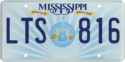 MS license plate LTS816