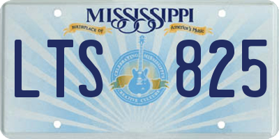 MS license plate LTS825
