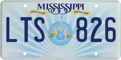 MS license plate LTS826