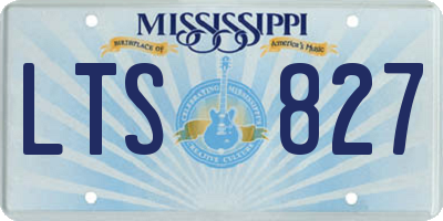 MS license plate LTS827