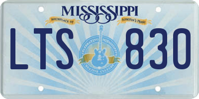 MS license plate LTS830