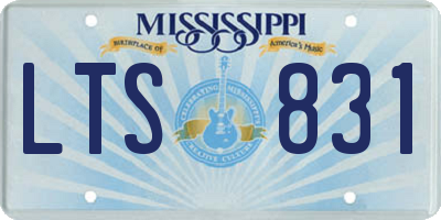 MS license plate LTS831