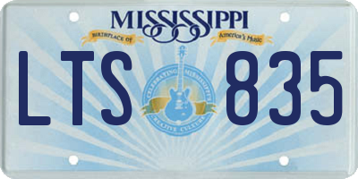 MS license plate LTS835