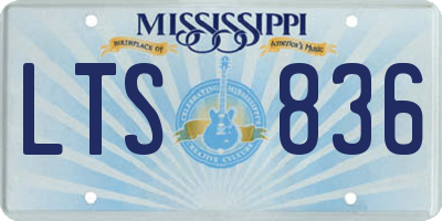 MS license plate LTS836