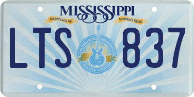 MS license plate LTS837
