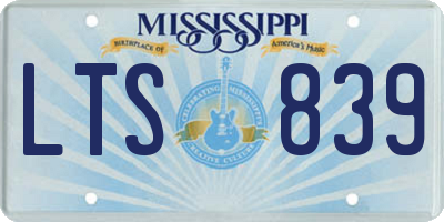 MS license plate LTS839
