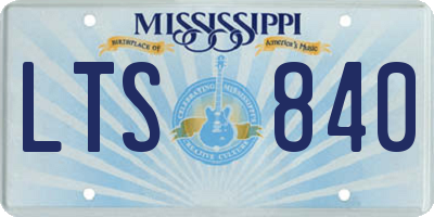 MS license plate LTS840