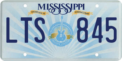 MS license plate LTS845