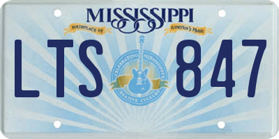 MS license plate LTS847