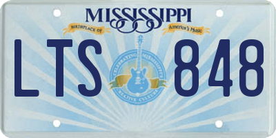 MS license plate LTS848