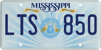 MS license plate LTS850