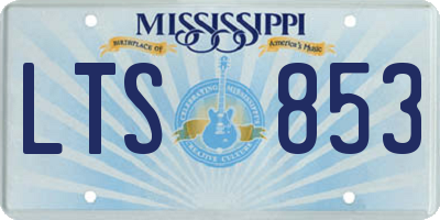 MS license plate LTS853