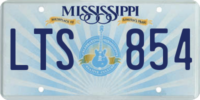 MS license plate LTS854