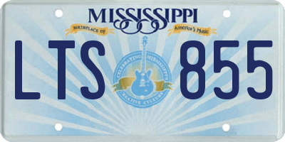 MS license plate LTS855