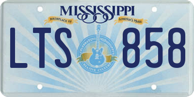 MS license plate LTS858
