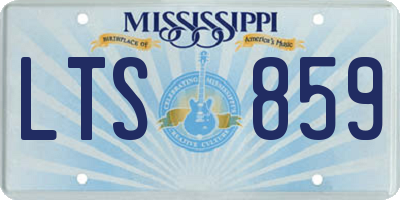 MS license plate LTS859