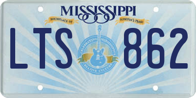 MS license plate LTS862