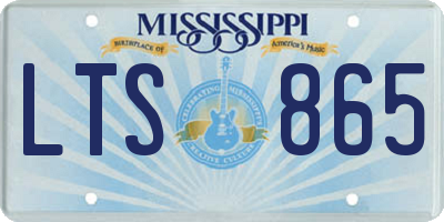 MS license plate LTS865