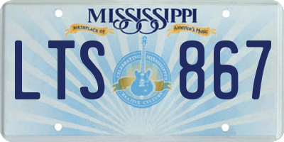 MS license plate LTS867