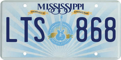 MS license plate LTS868