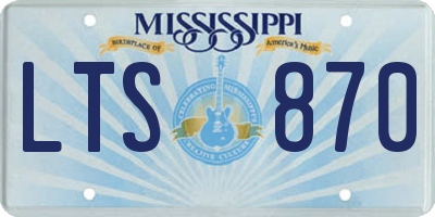 MS license plate LTS870