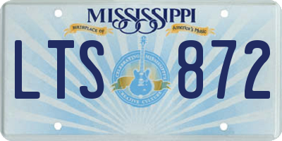 MS license plate LTS872