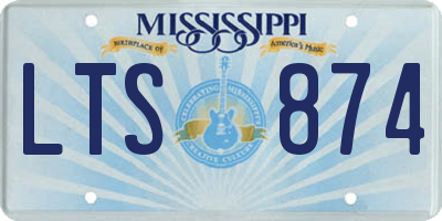 MS license plate LTS874