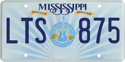 MS license plate LTS875