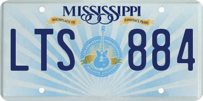 MS license plate LTS884