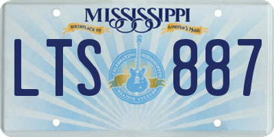 MS license plate LTS887
