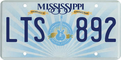 MS license plate LTS892