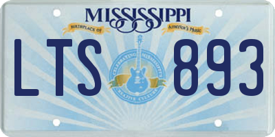 MS license plate LTS893