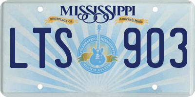 MS license plate LTS903
